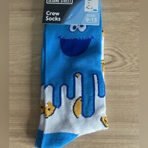 NWT Sesame Street Cookie Monster, Milk & Cookies Socks
